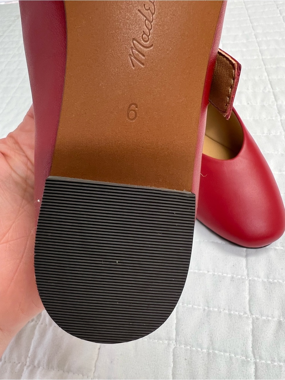 Madewell The Remy Mary Jane Flat in Ruby Port Red Leather Size 6 - Picture 10 of 10